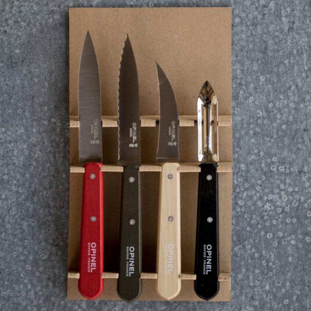 Load image into Gallery viewer, OPINEL Essentials 4 piece Kitchen / Knife Set - Red/Black (Loft)