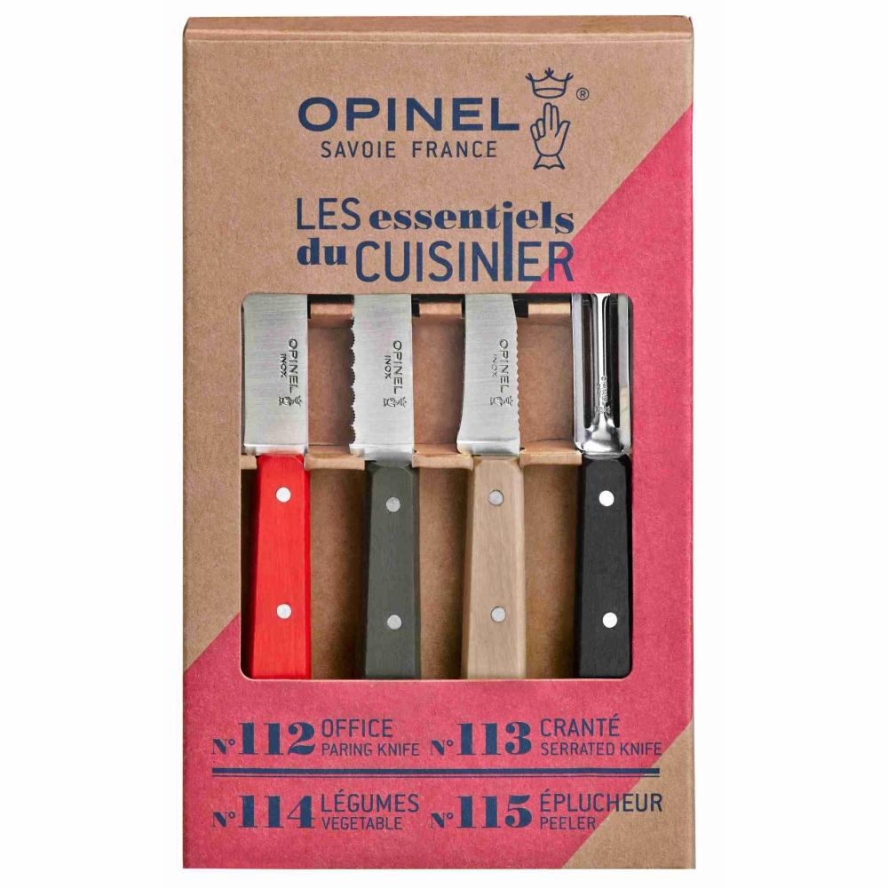 Load image into Gallery viewer, OPINEL Essentials 4 piece Kitchen / Knife Set - Red/Black (Loft)