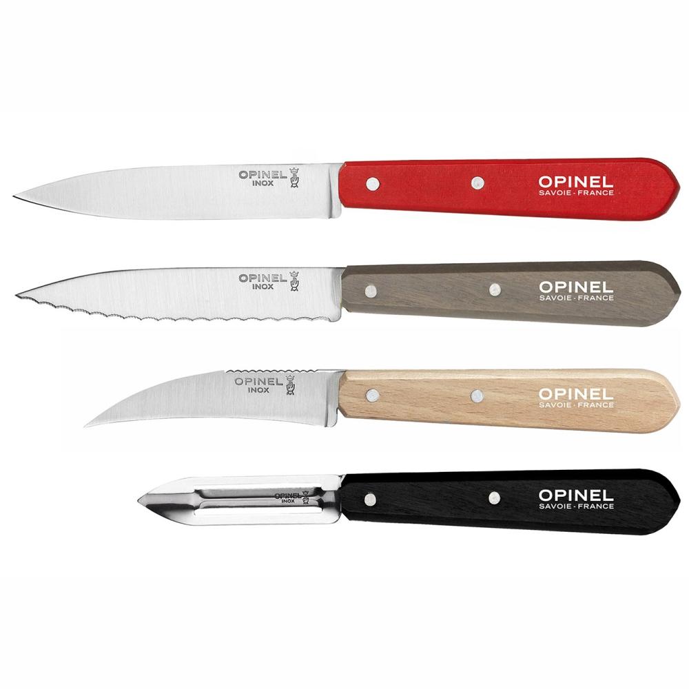 Load image into Gallery viewer, OPINEL Essentials 4 piece Kitchen / Knife Set - Red/Black (Loft)