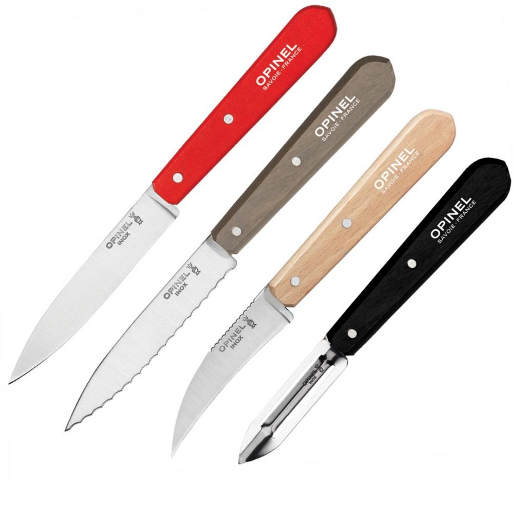 Load image into Gallery viewer, OPINEL Essentials 4 piece Kitchen / Knife Set - Red/Black (Loft)