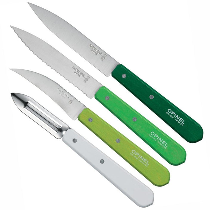 OPINEL Essentials 4 piece Kitchen / Knife Set - Spring Greens (Primavera)