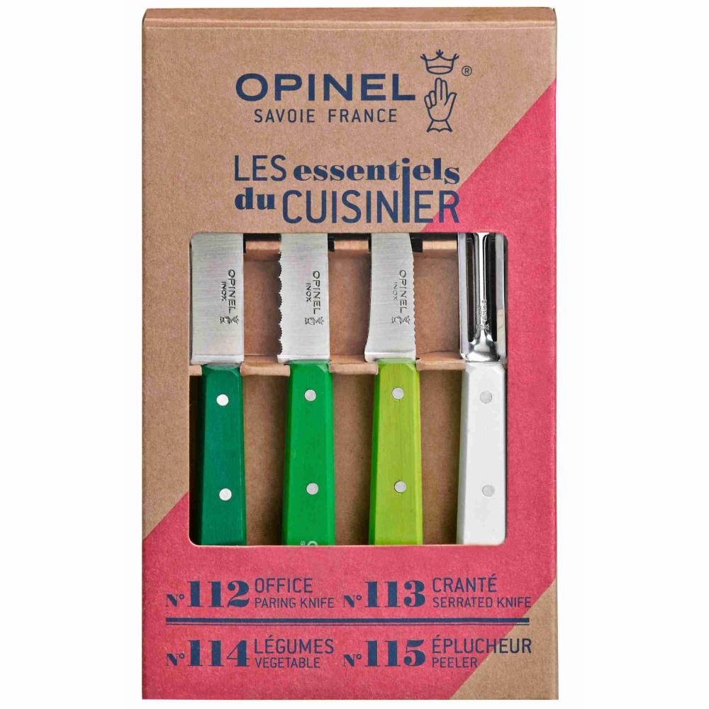 Load image into Gallery viewer, OPINEL Essentials 4 piece Kitchen / Knife Set - Spring Greens (Primavera)