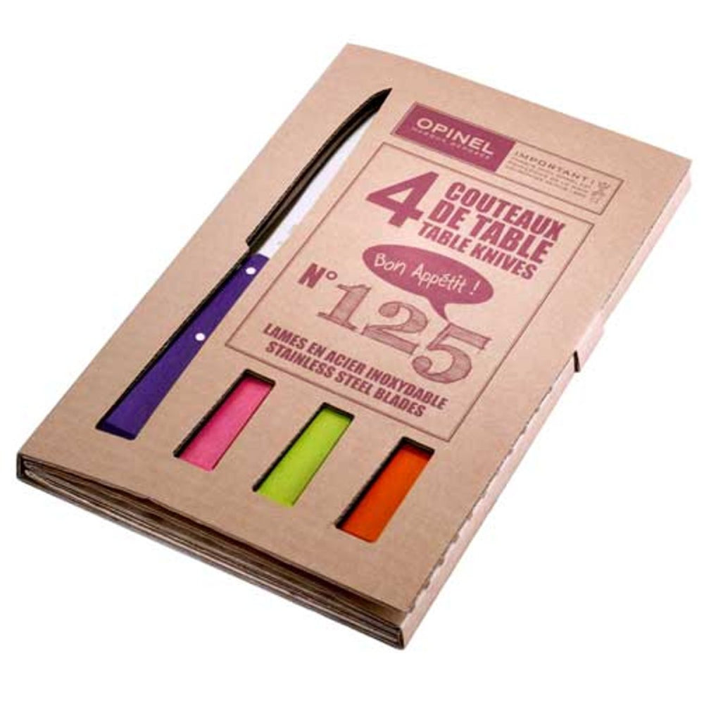 Load image into Gallery viewer, OPINEL N°125 &#39;Bon Appetit&#39; Table Knife 4 Piece Set (Pop Colours)