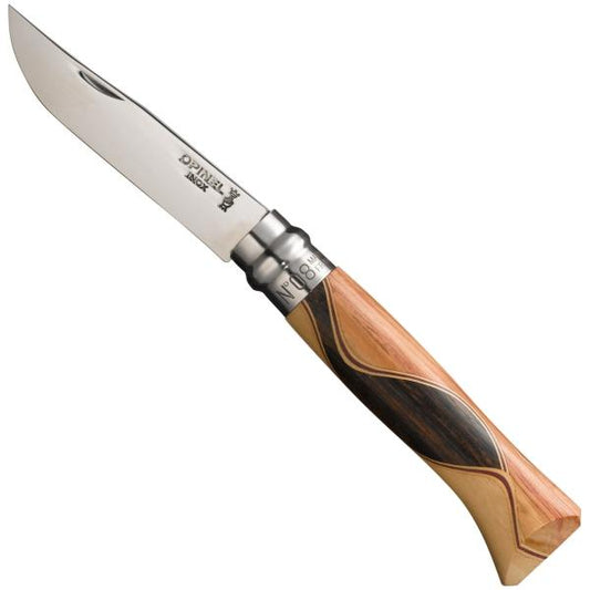 OPINEL N08 Chaperon Folding Knife - Fine Marquetry Handle