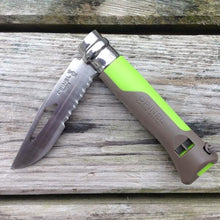 Load image into Gallery viewer, OPINEL N°8 Outdoor Green (inbuilt Whistle, Shackle key, Lanyard)