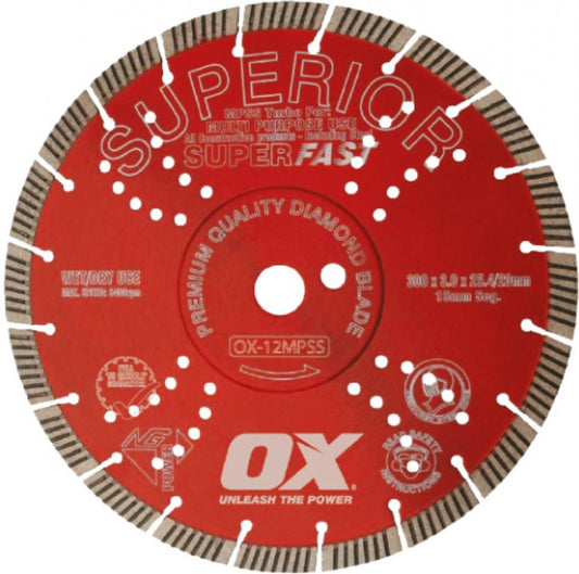 OX MPSS SUPERIOR SUPER FAST Segmented Turbo Diamond Blade