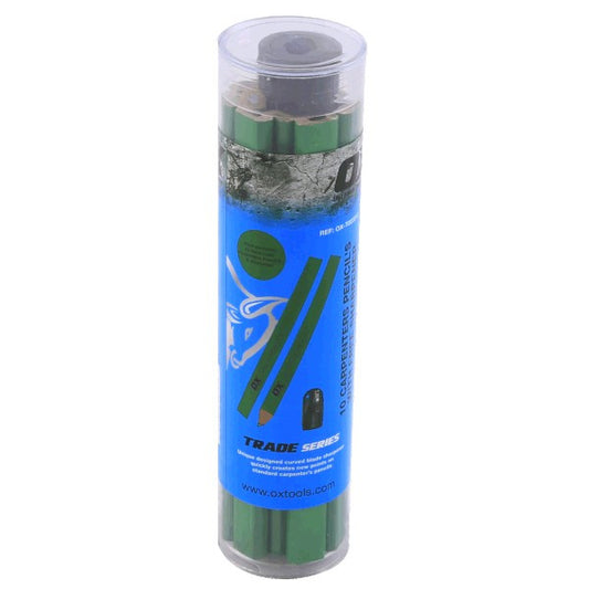 OX Trade Hard Green Carpenters Pencils - 10pk