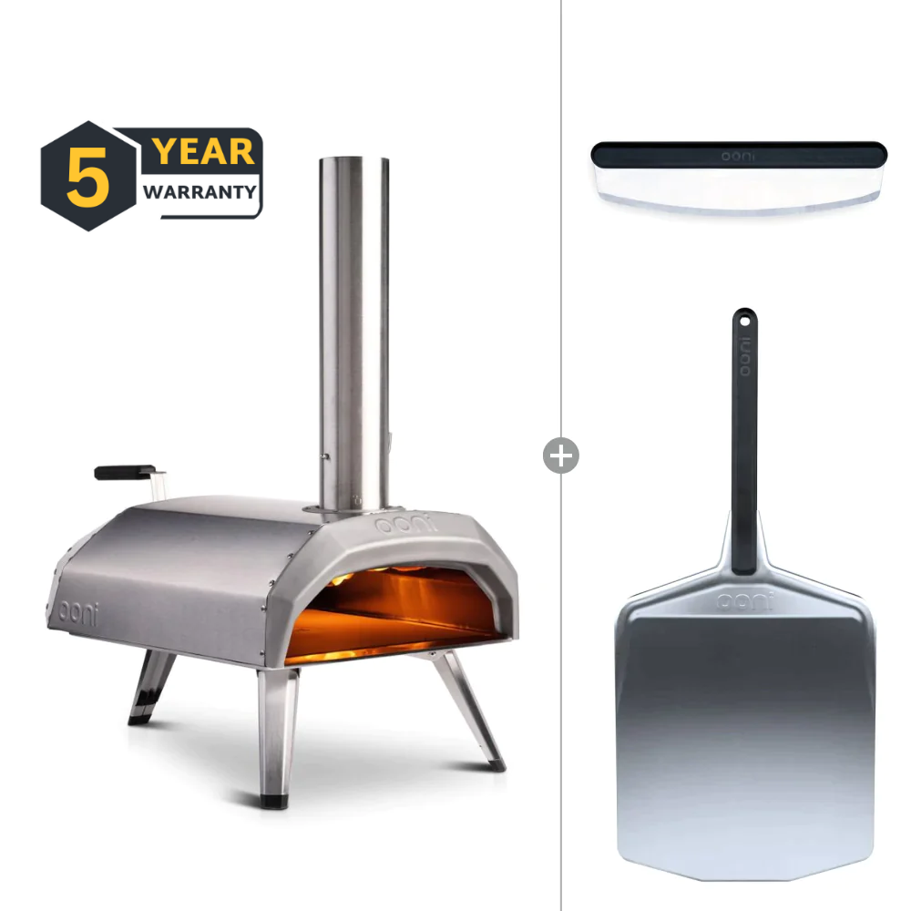 OONI Karu 12 Portable Wood and Charcoal Fired Outdoor Pizza Oven + Pizza Slicer & Peel