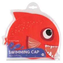 Load image into Gallery viewer, SUNNYLIFE POOL CAPTAIN Fishy Swimming Cap - Orange Red