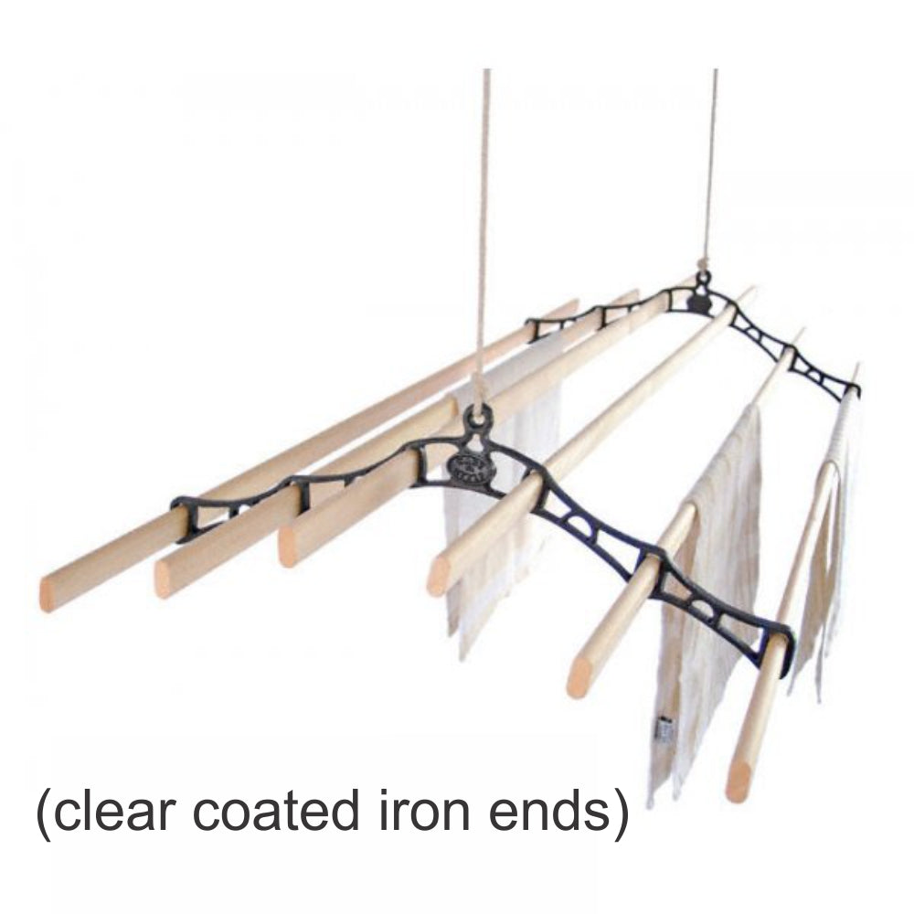 SHEILA MAID Ceiling Clothes Airer 6 Bar - Original Clear Coated Iron