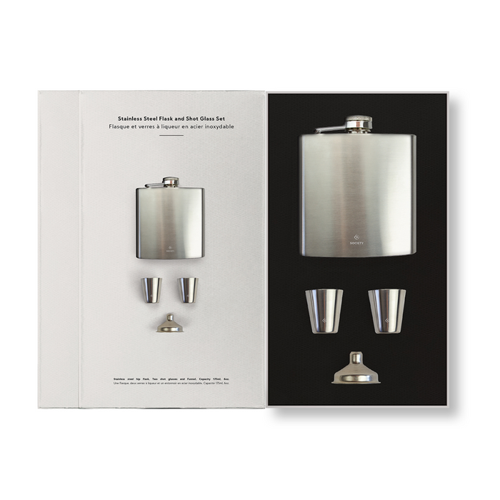 SOCIETY PARIS Flask and Shot glass Set