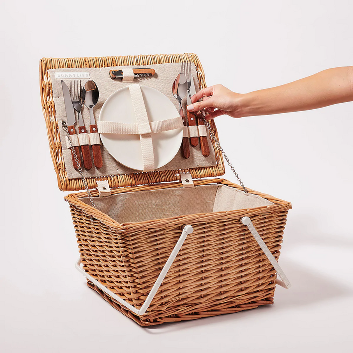 SUNNYLIFE Small Picnic Basket - Natural