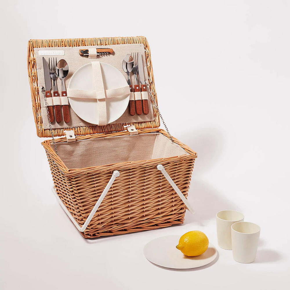 Load image into Gallery viewer, SUNNYLIFE Small Picnic Basket - Natural