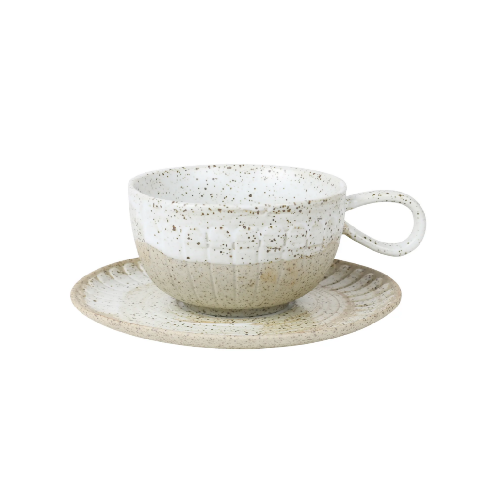 Load image into Gallery viewer, ROBERT GORDON Ceylon Cup &amp; Saucer - White Glaze