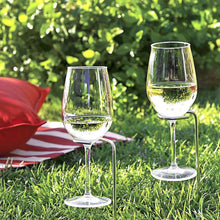 Load image into Gallery viewer, STEADYSTICKS Wine Glass Holders for Picnics - Stainless Steel