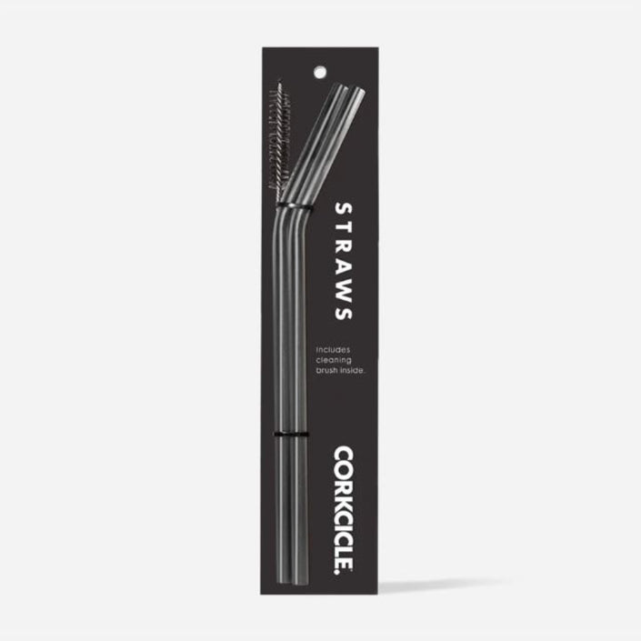 CORKCICLE Stainless Steel Drinking Straws, 2 pack - Gunmetal