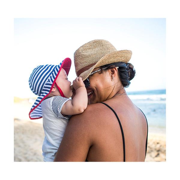 Load image into Gallery viewer, SUNDAY AFTERNOONS Infant SunSprout Hat - Navy / White Stripe