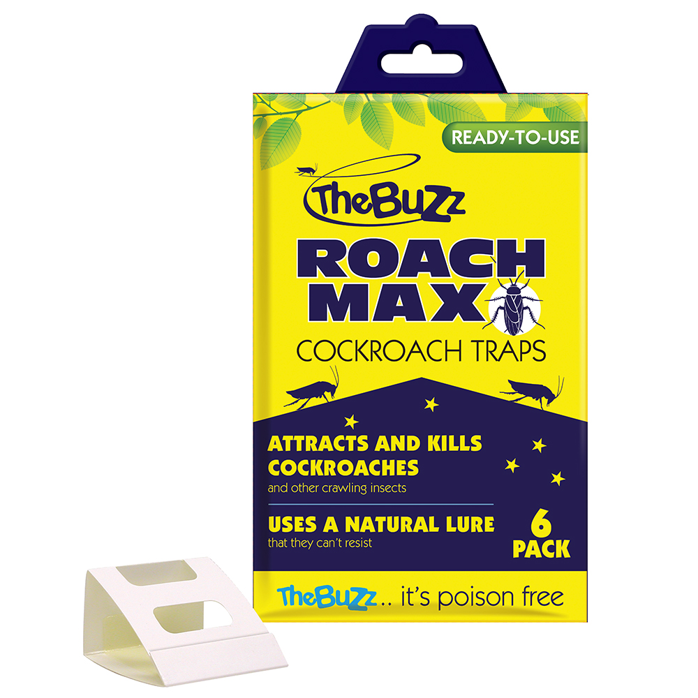 THE BUZZ Roach Max Cockroach Traps – 6 Pack