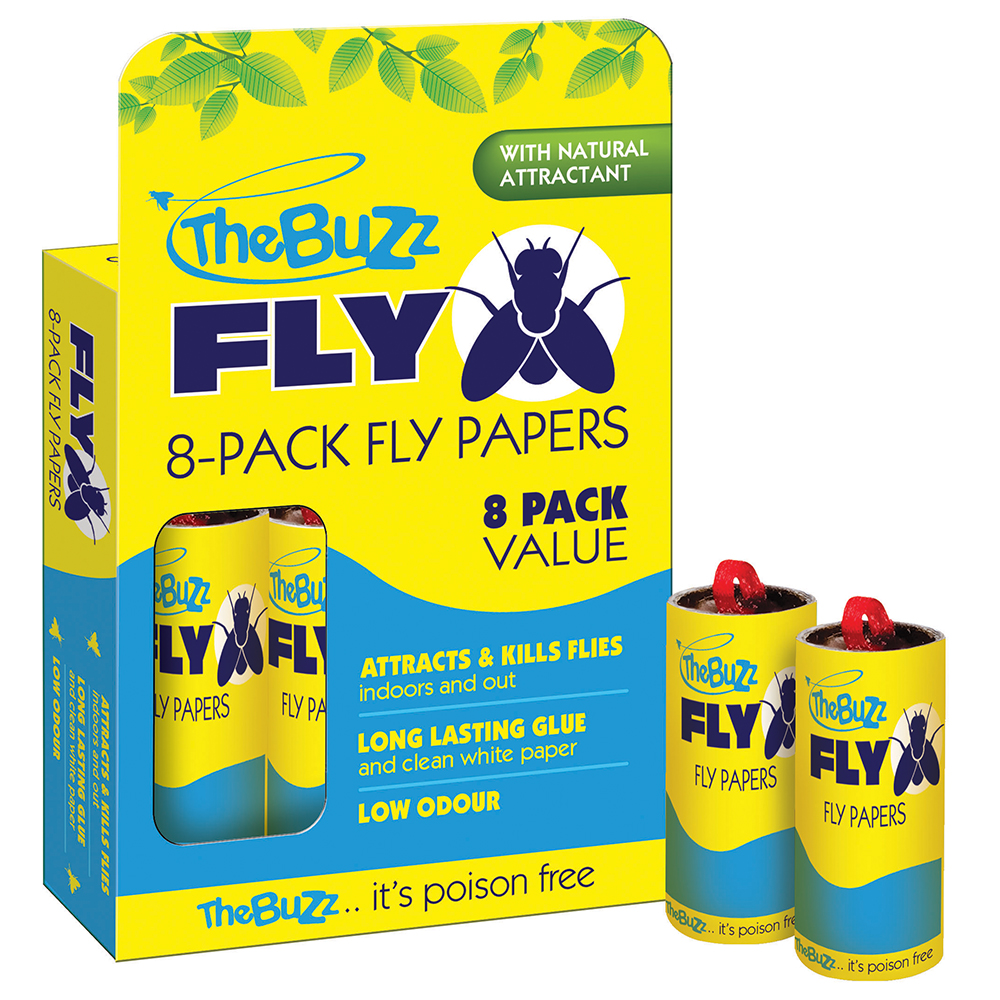 THE BUZZ Fly Papers - 8 Pack