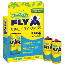 Load image into Gallery viewer, THE BUZZ Fly Papers - 8 Pack
