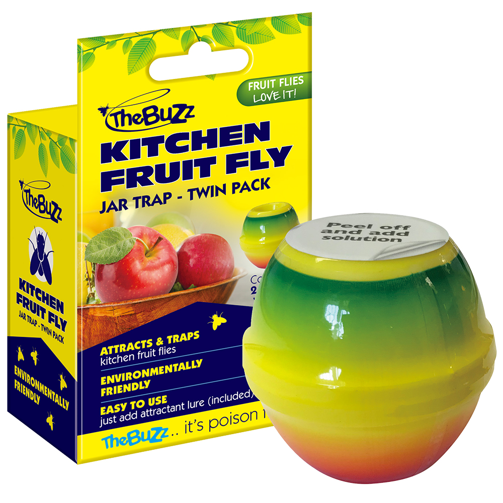 THE BUZZ Kitchen Fruit Fly Trap – 2 Pack