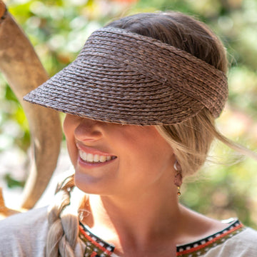 RIGON HEADWEAR Noosa Raffia Visor - Mushroom