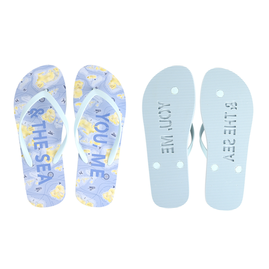 ESSCHERT DESIGN 'Seaside' Stamp Flipflops Thongs - 'You, Me & The Sea
