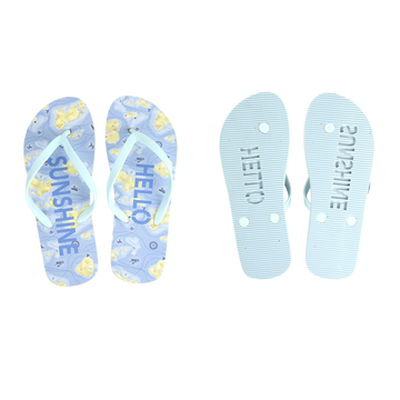 ESSCHERT DESIGN 'Seaside' Stamp Flipflops Thongs - 'Hello Sunshine'