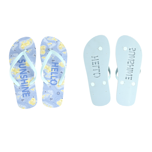 ESSCHERT DESIGN 'Seaside' Stamp Flipflops Thongs - 'Hello Sunshine'