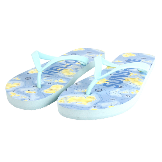 ESSCHERT DESIGN 'Seaside' Stamp Flipflops Thongs - 'Hello Sunshine'
