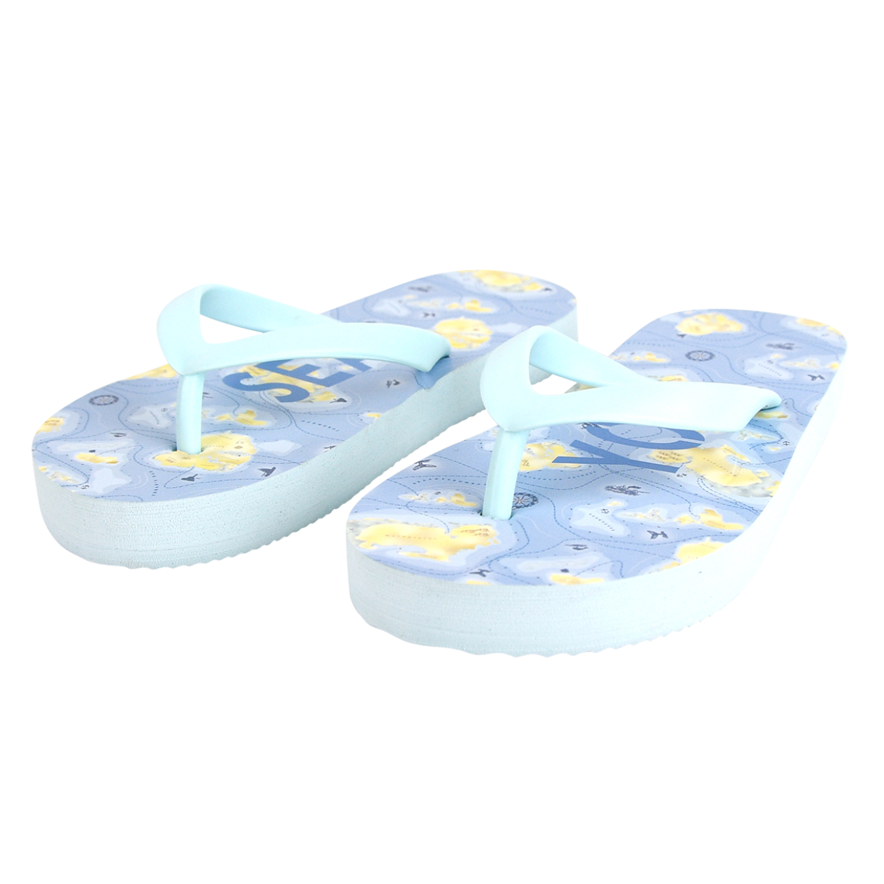 Load image into Gallery viewer, ESSCHERT DESIGN &#39;Seaside&#39; Children&#39;s Stamp Flipflops Thongs - &#39;Sea You&#39;