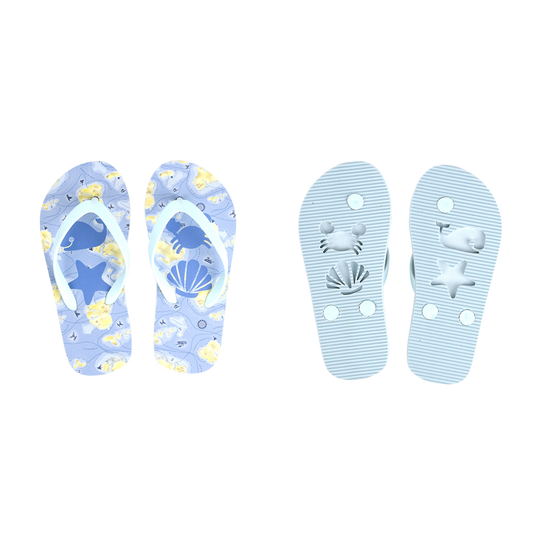 ESSCHERT DESIGN 'Seaside' Children's Stamp Flipflops Thongs - Shells **CLEARANCE**