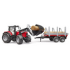 BRUDER 1:16 Massey Ferguson + Frontloader and Timber Trailer