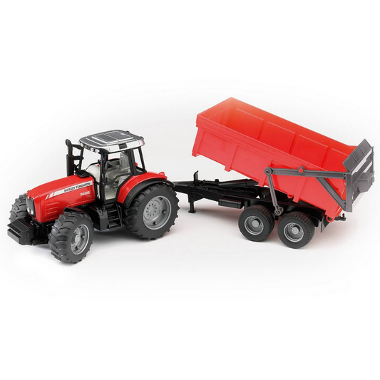 BRUDER 1:16 Massey Ferguson 7480 With Tipping Trailer