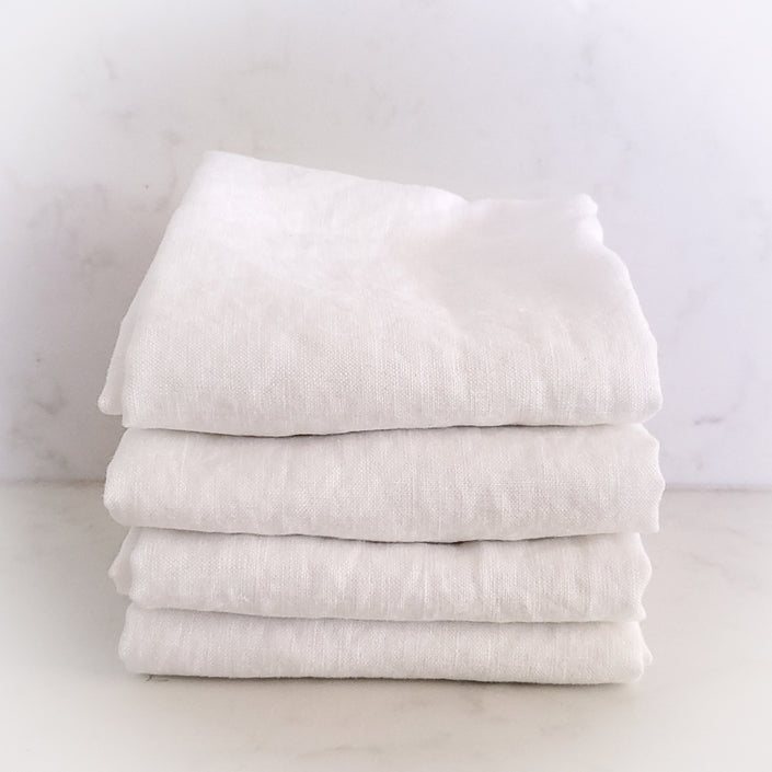 MARC OLIVER Cloth French Linen Napkin - 18" x 18", 4 pack - White