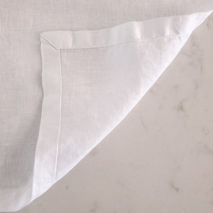 MARC OLIVER Cloth French Linen Napkin - 18" x 18", 4 pack - White