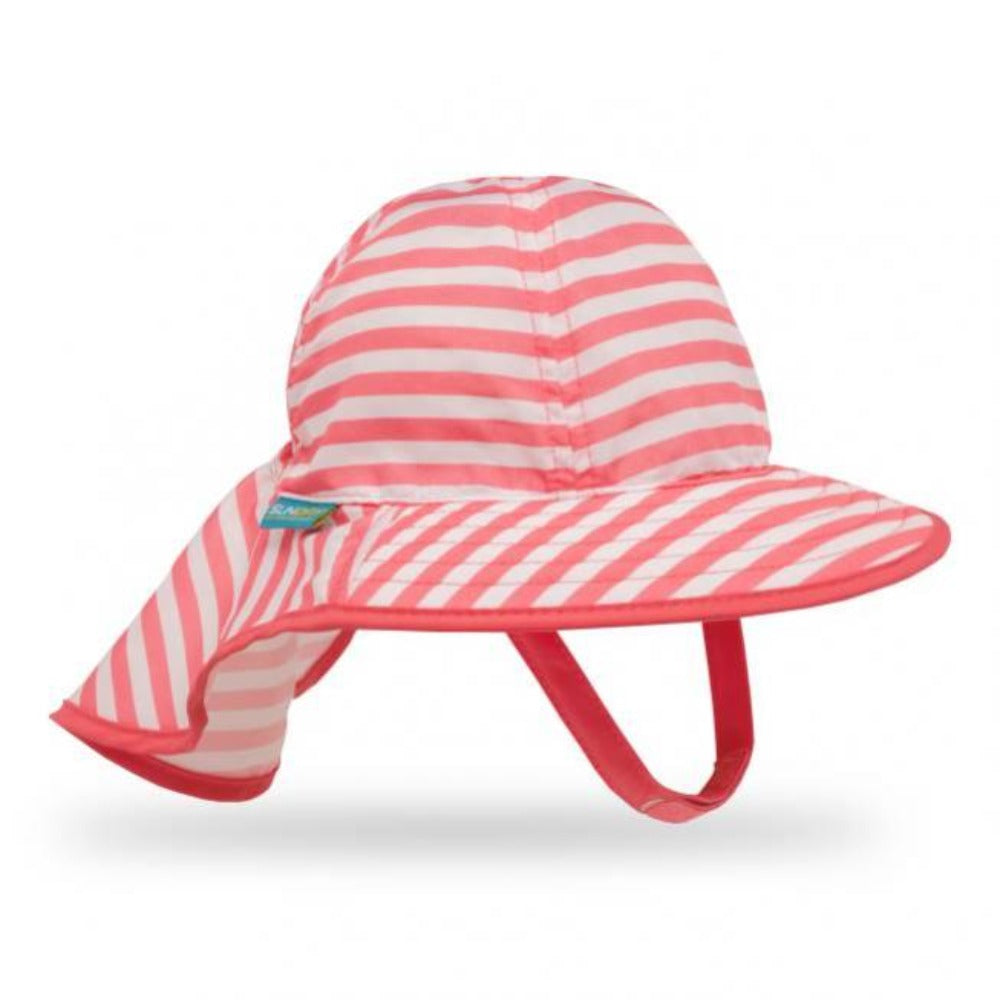SUNDAY AFTERNOONS Infant SunSprout Hat - Coral / White Stripe