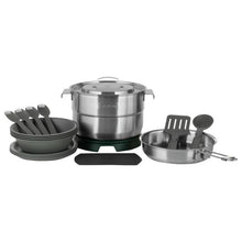 Load image into Gallery viewer, STANLEY ADVENTURE Base Camp Cook 21pc - set for 4 people - Brushed Stainless Steel