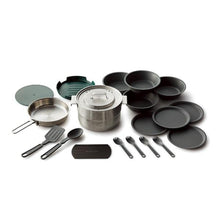 Load image into Gallery viewer, STANLEY ADVENTURE Base Camp Cook 21pc - set for 4 people - Brushed Stainless Steel