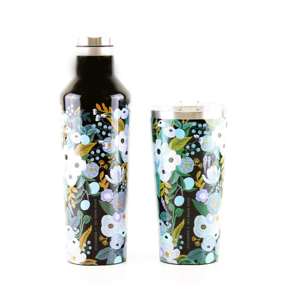 Load image into Gallery viewer, CORKCICLE x RIFLE PAPER CO. Stainless Steel Insulated Tumbler 16oz (470ml) - Garden Party Blue **CLEARANCE**