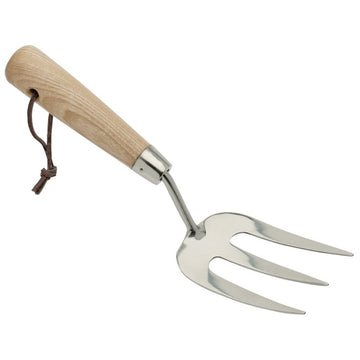 DRAPER TOOLS Expert Heritage Range Stainless Steel Hand Weeding Fork - Light Ash Handle