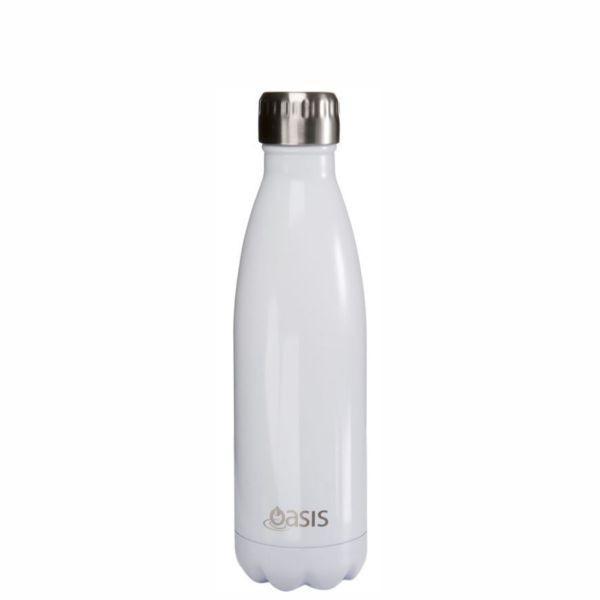 OASIS Water Bottle 500ml Stainless Insulated - White