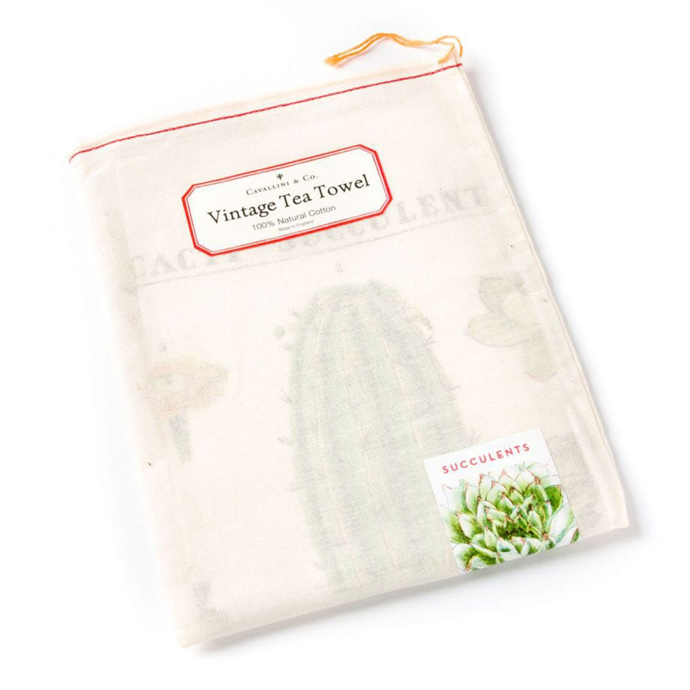 Load image into Gallery viewer, CAVALLINI &amp; Co. 100% Natural Cotton Tea Towel - Succulents