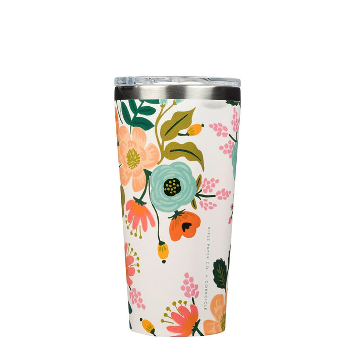 CORKCICLE x RIFLE PAPER CO. Stainless Steel Insulated Tumbler Mug 16oz (475ml) - Cream Lively Floral