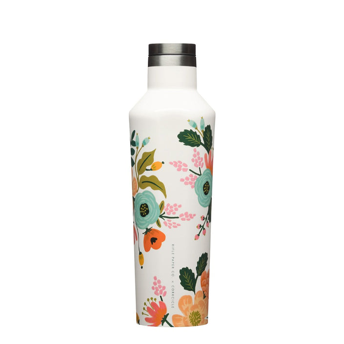 CORKCICLE x RIFLE PAPER CO. Stainless Steel Insulated Canteen 16oz (475ml) - Cream Lively Floral **CLEARANCE**