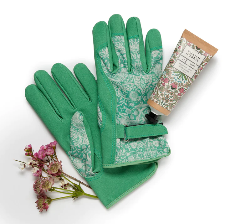 Load image into Gallery viewer, HEATHCOTE &amp; IVORY x MORRIS &amp; CO Golden Lily Gardening Glove &amp; Hand Cream Set