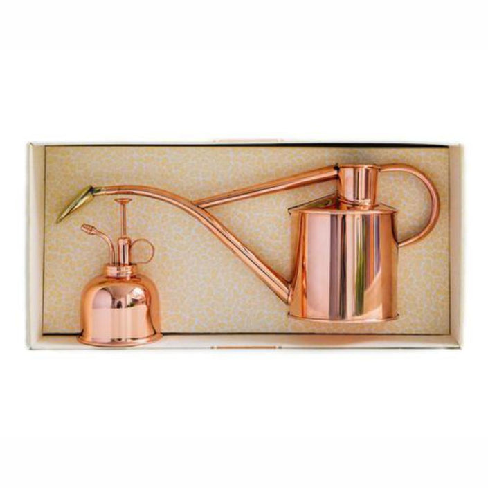 HAWS Classic Plant Watering Set - Copper 1 Litre Can & Copper Mister