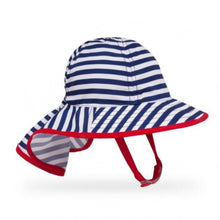 Load image into Gallery viewer, SUNDAY AFTERNOONS Infant SunSprout Hat - Navy / White Stripe