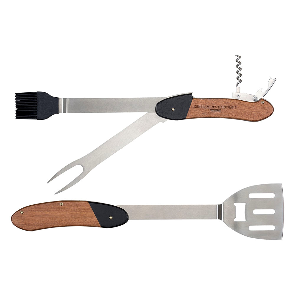 Load image into Gallery viewer, GENTLEMENS HARDWARE BBQ Multi-Tool Acacia Wood &amp; Stainless Steel