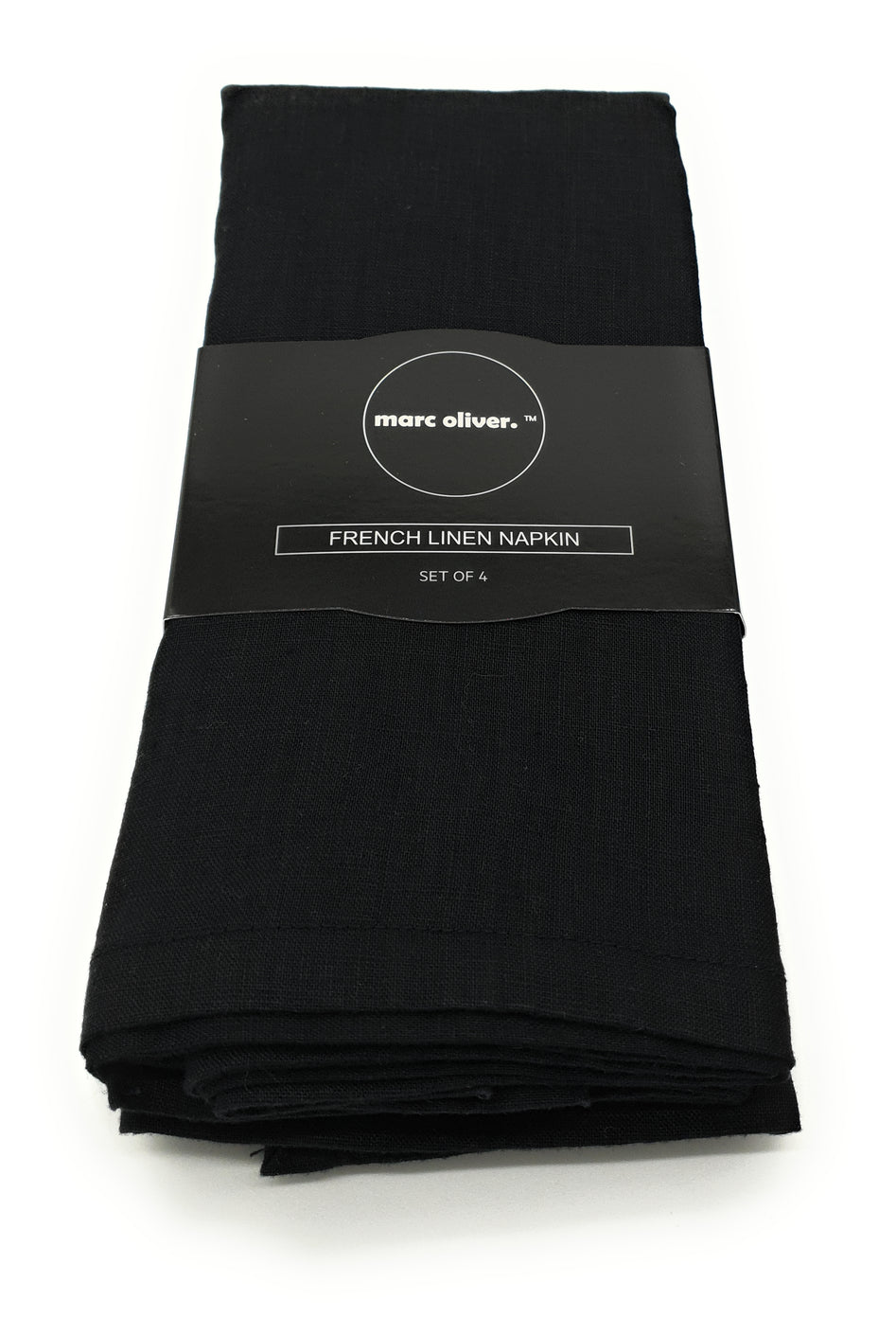 Load image into Gallery viewer, MARC OLIVER Cloth French Linen Napkin - 18&quot; x 18&quot;, 4 pack - Black **CLEARANCE**